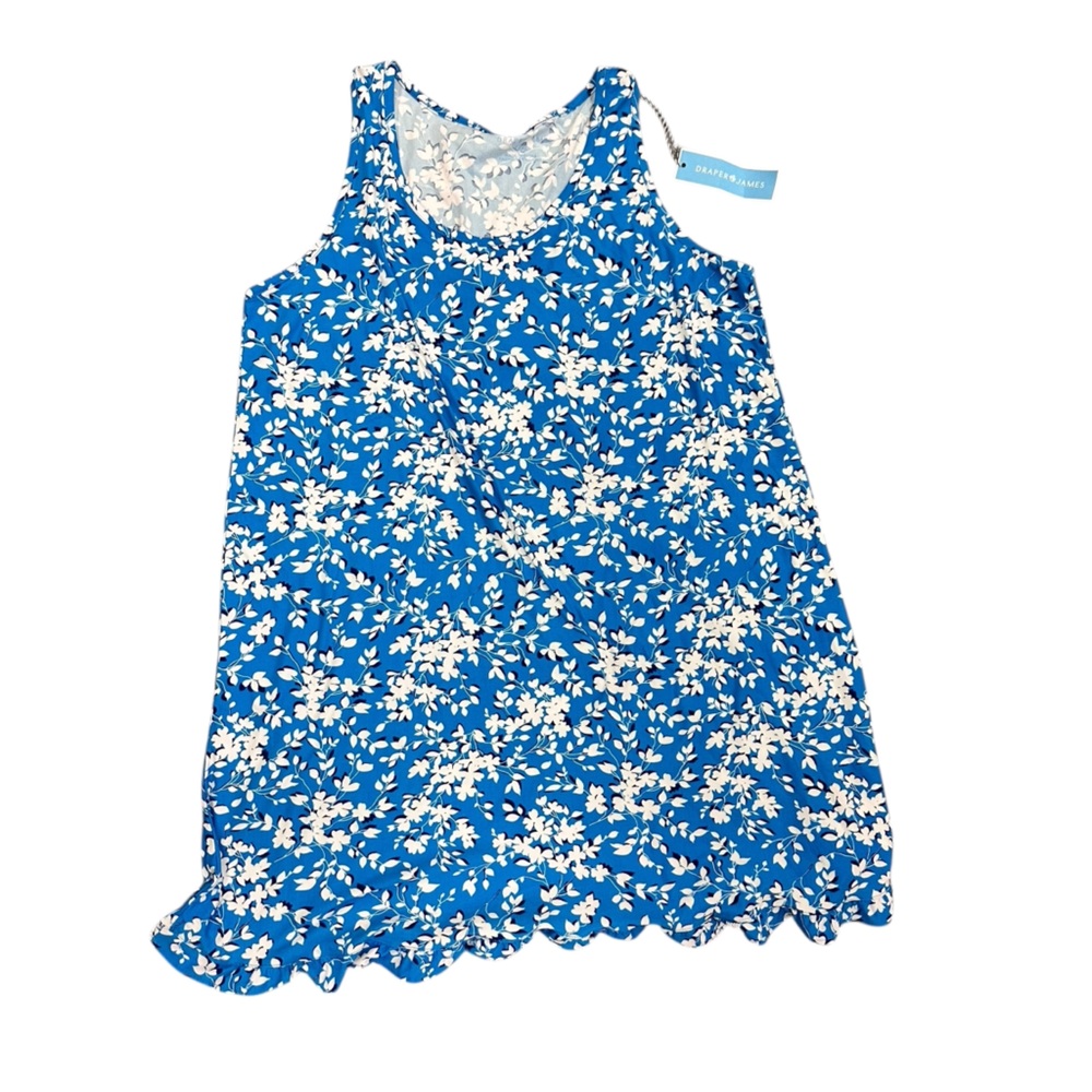 Draper James Ruffle Nightie Blue‎ Shadow Floral Size L/XL NWT